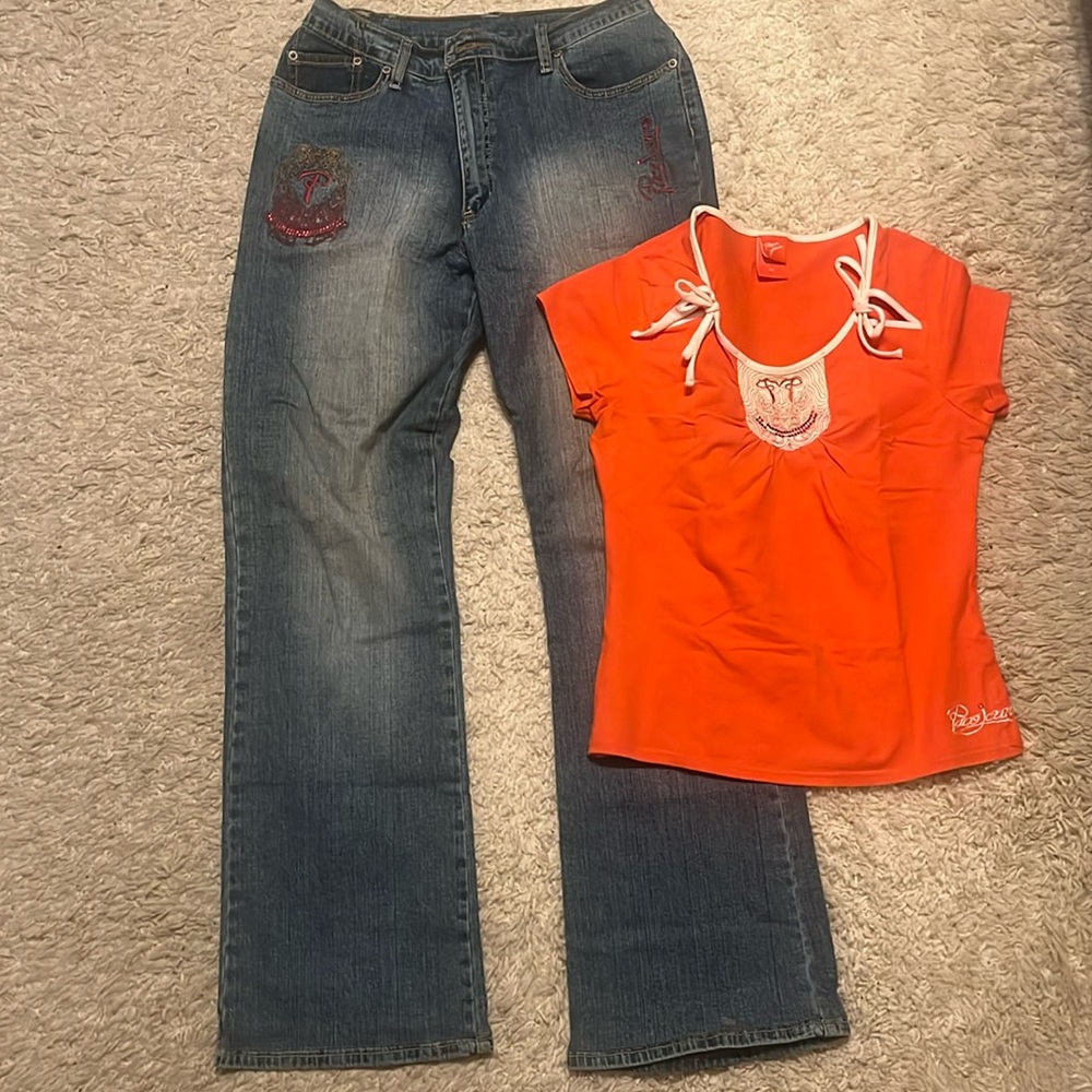 Paco jeans shirt and flare jeans set
